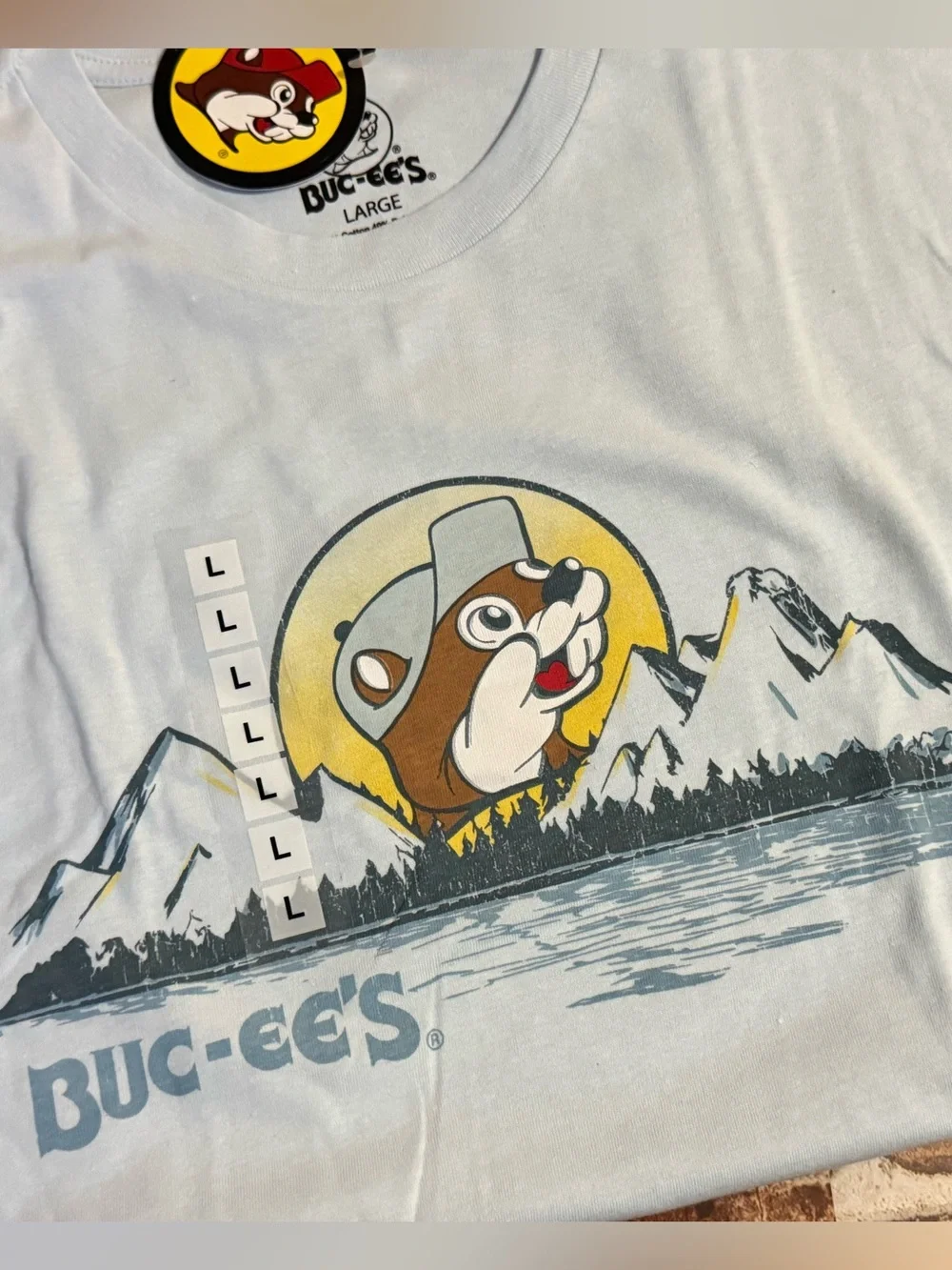 NWT BUC-EE's Outdoor Mountain T-Shirt - Front & Back Logo Design - LARGE